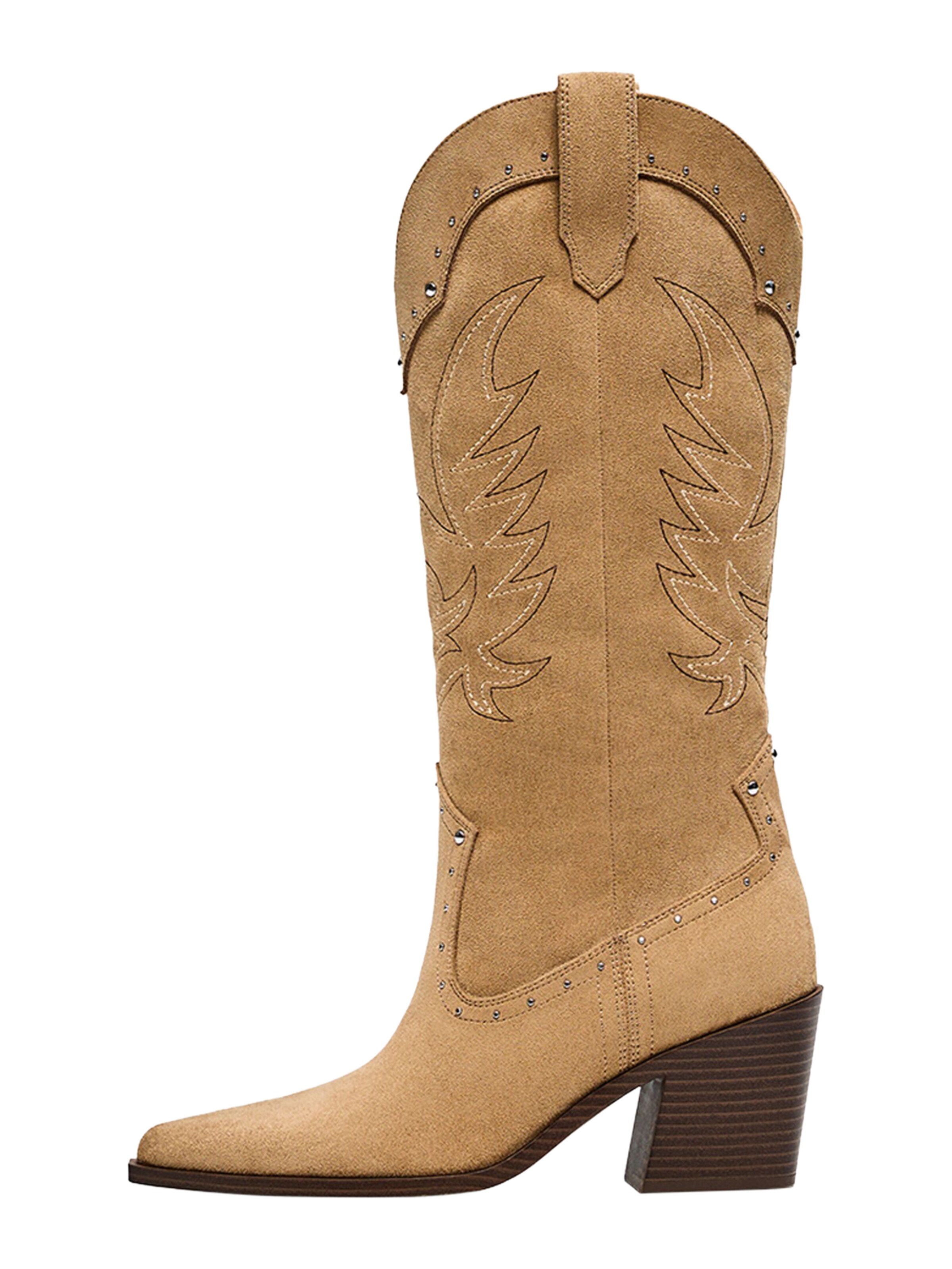 Bershka Kovbojské čižmy - Béžová