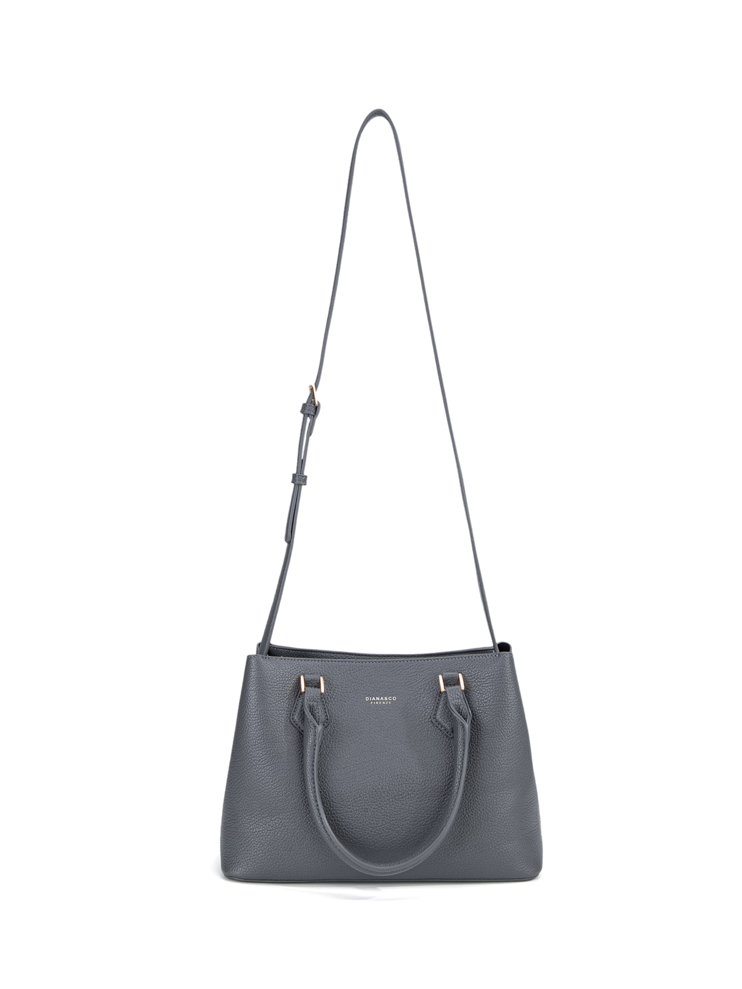 Borsa a mano 'Borsa a Mano Donna Vegan Leather con Tracolla Rimovibile - Diana&Co' di Diana&Co. in grigio