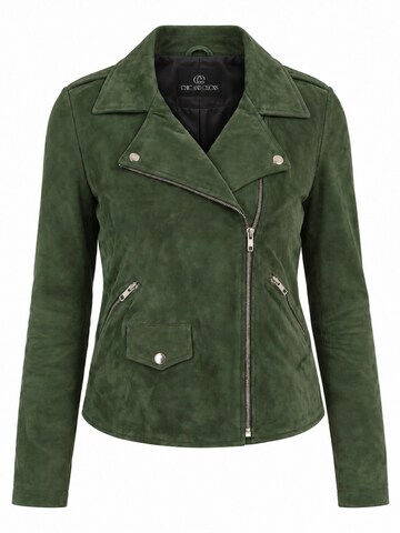 Chic and Clicks - Chaqueta de entretiempo 'Camel Suede' en verde: frente