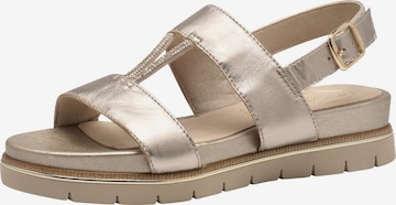 Sandales à lanières Tamaris en or : devant