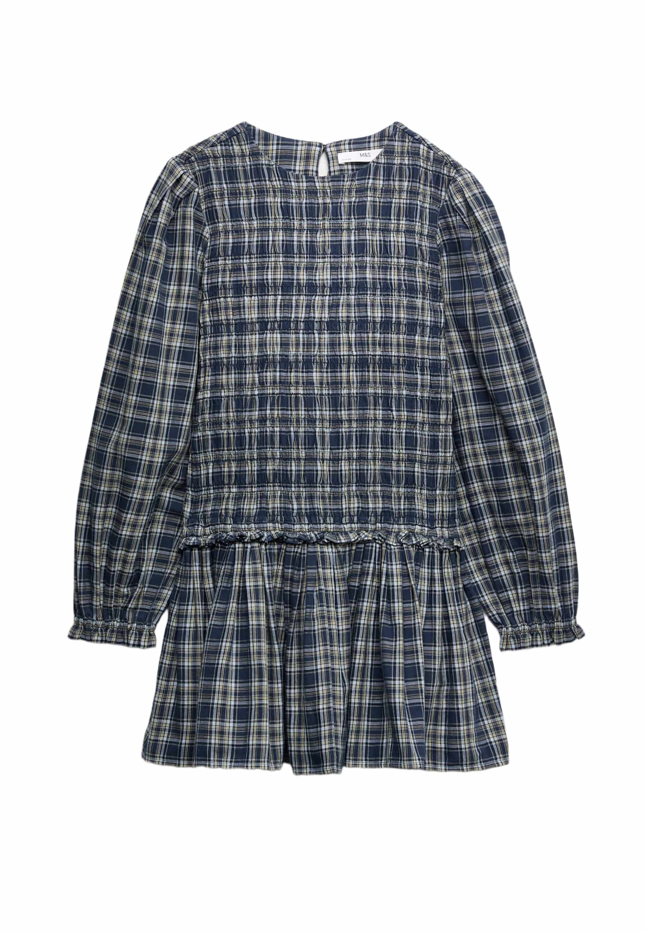 Marks & Spencer Robe en 140-146 en bleu clair / bleu foncé / jaune clair, Vue avec produit