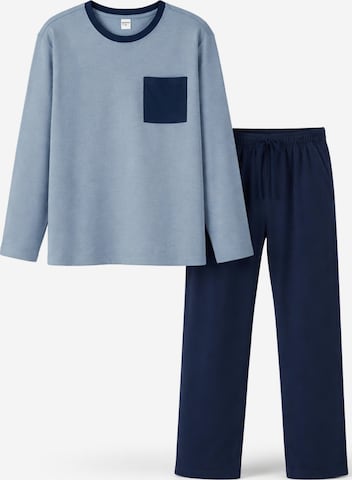 PANTONECLO Pyjama lang 'Pantoneclo Men’s Night Wear Long Set' in Blauw: voorkant