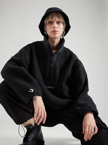 CONVERSE Fleece jas in Zwart: voorkant