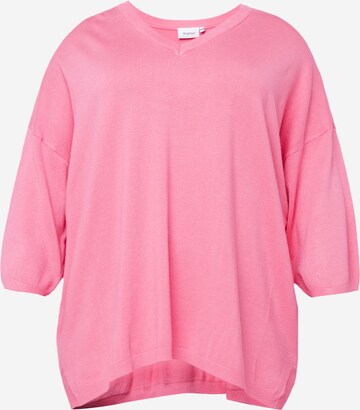 Fransa Curve Sweater 'Blume' in Pink: front