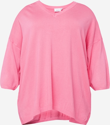 Fransa Curve - Pullover 'Blume' em rosa: frente