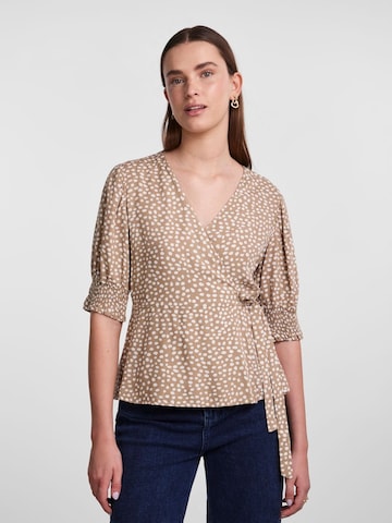 PIECES Blouse 'Tala' in Brown: front