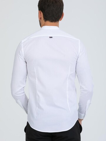 7Camicie Slim fit Zakelijk overhemd 'Caravaggio Poplin Stretch Man Shirt White' in Wit
