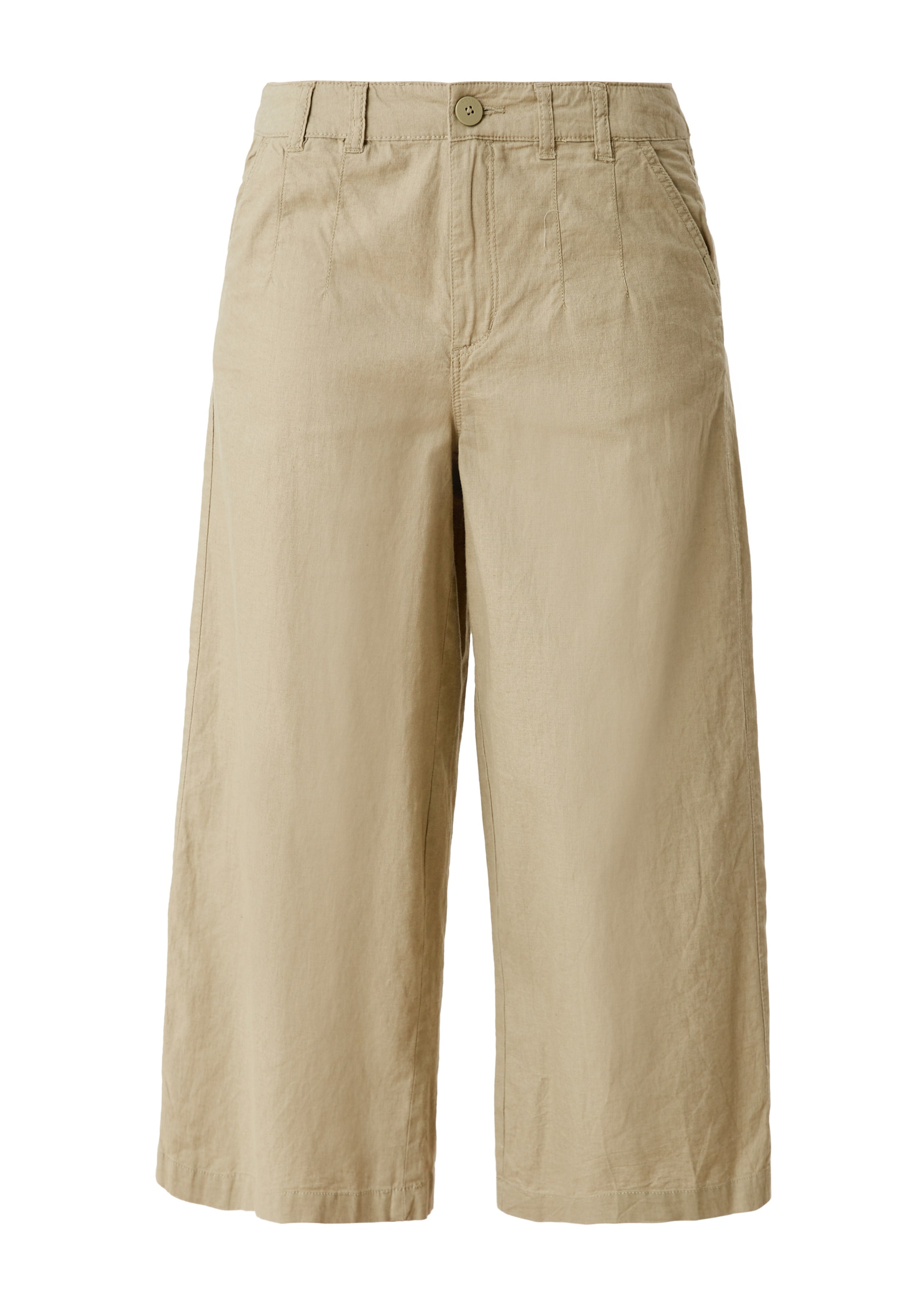 QS Wide leg Broek in Groen: voorkant