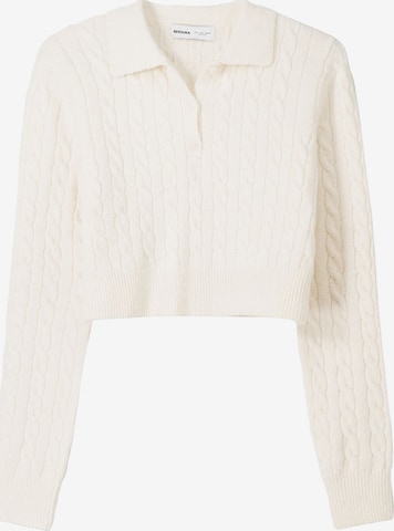 Pulover de la Bershka pe bej: față