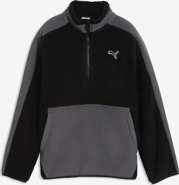 PUMA Athletic Sweater in Black: front