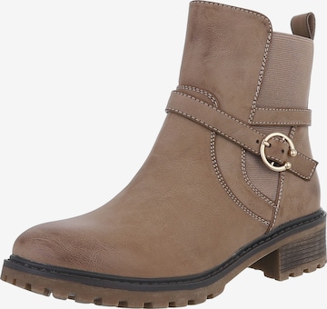 Ital-Design Stiefelette in Braun: Vorderseite