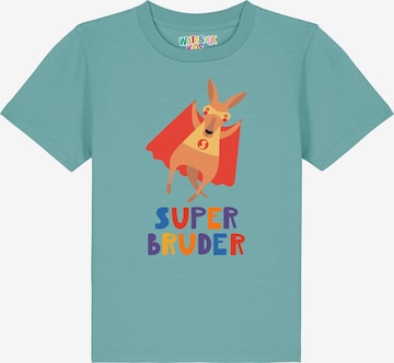 watabout.kids Shirt 'Känguru Superbruder' in Blauw: voorkant