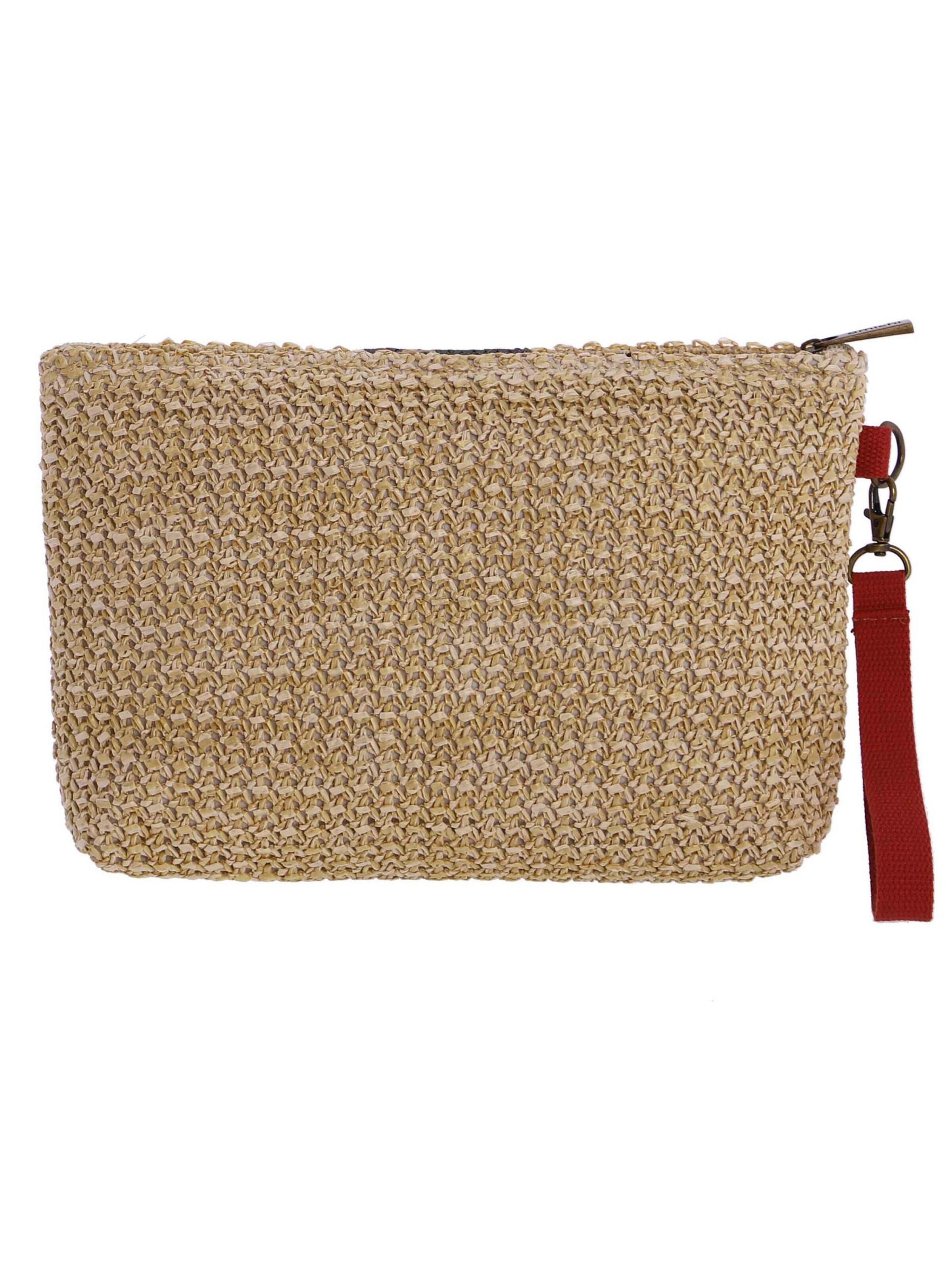 Amichi - Bolso de mano 'Bolso de playa neceser para mujer Yap de fibras naturales con cremallera' en Mezcla de colores