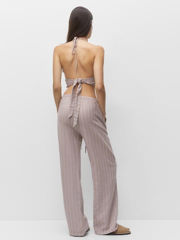 Pull&Bear Wide Leg Hose in Braun