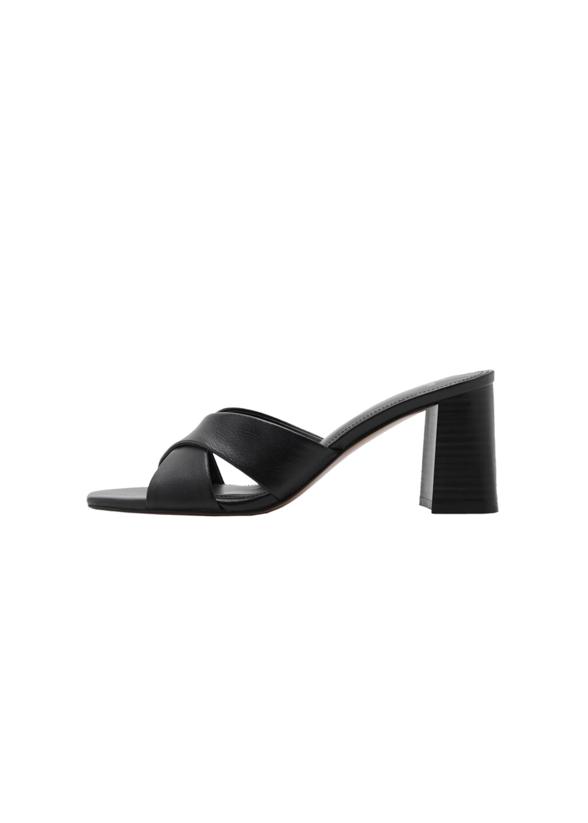 MANGO Mules in Black: front