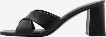 MANGO Mules in Black: front