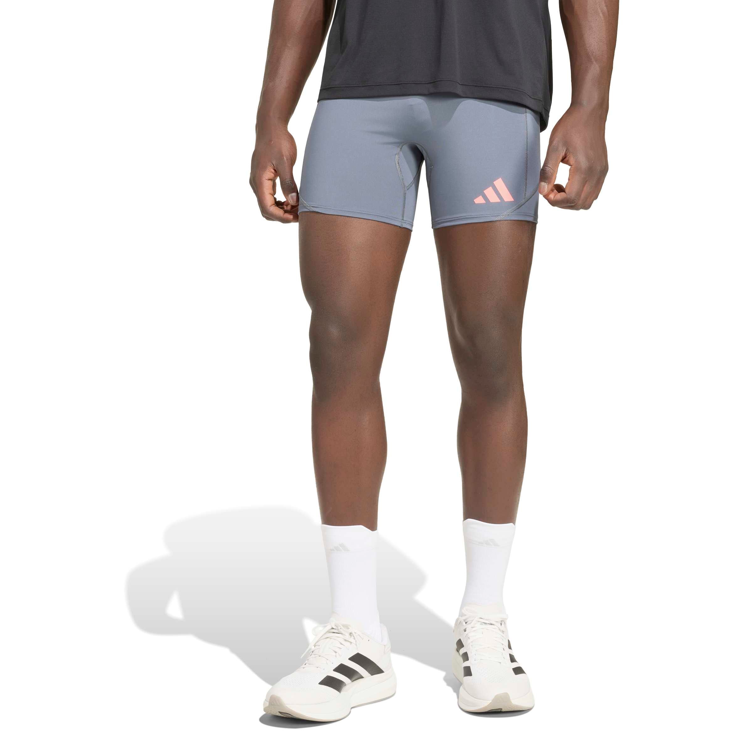 ADIDAS PERFORMANCE Skinny Sportovní kalhoty 'ADIZERO' – šedá: přední strana