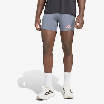 ADIDAS PERFORMANCE Skinny Urheiluhousut 'ADIZERO' värissä harmaa: etupuoli