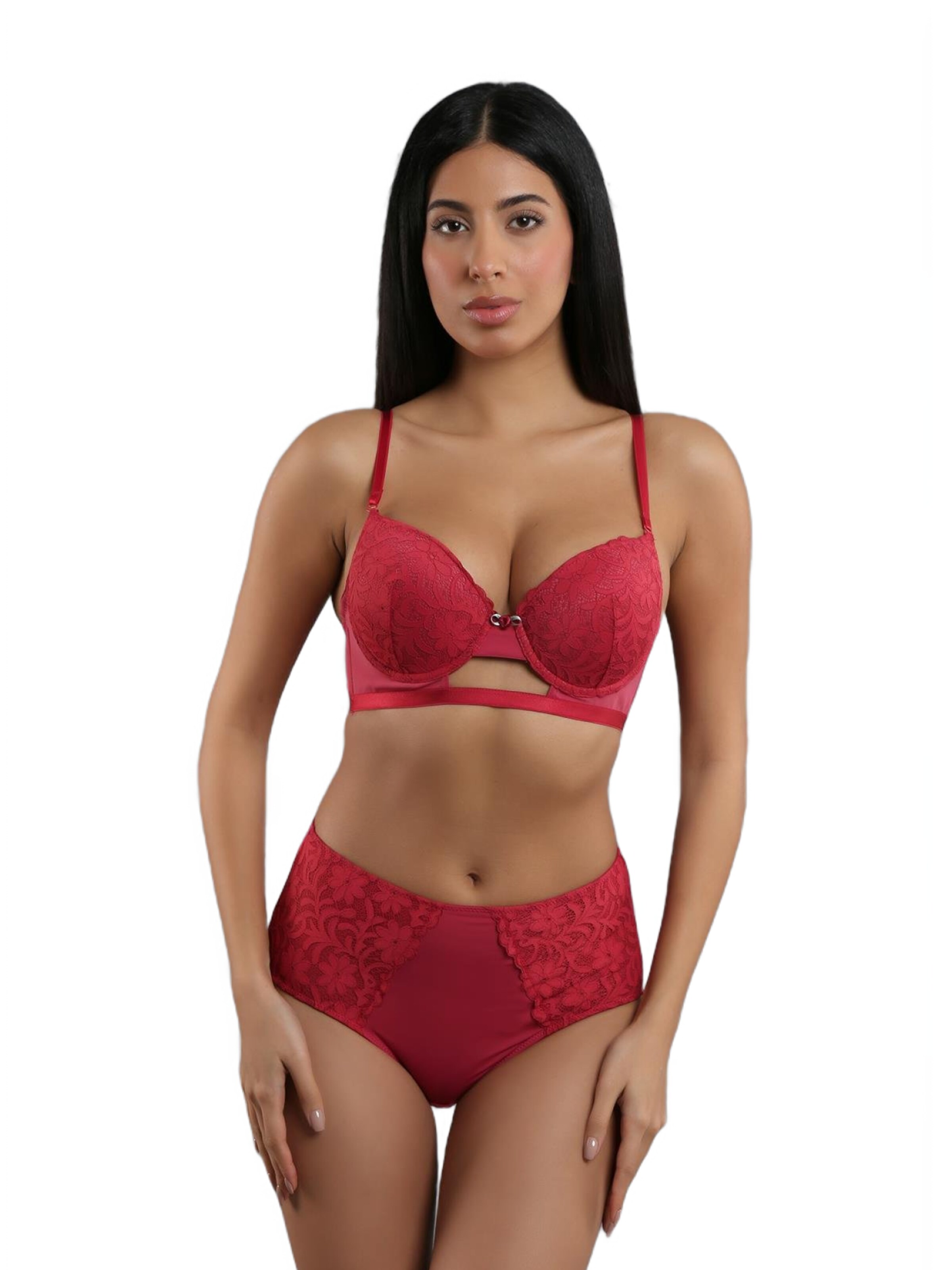 C&City T-Shirt Wäsche-Sets in Rot: Vorderseite