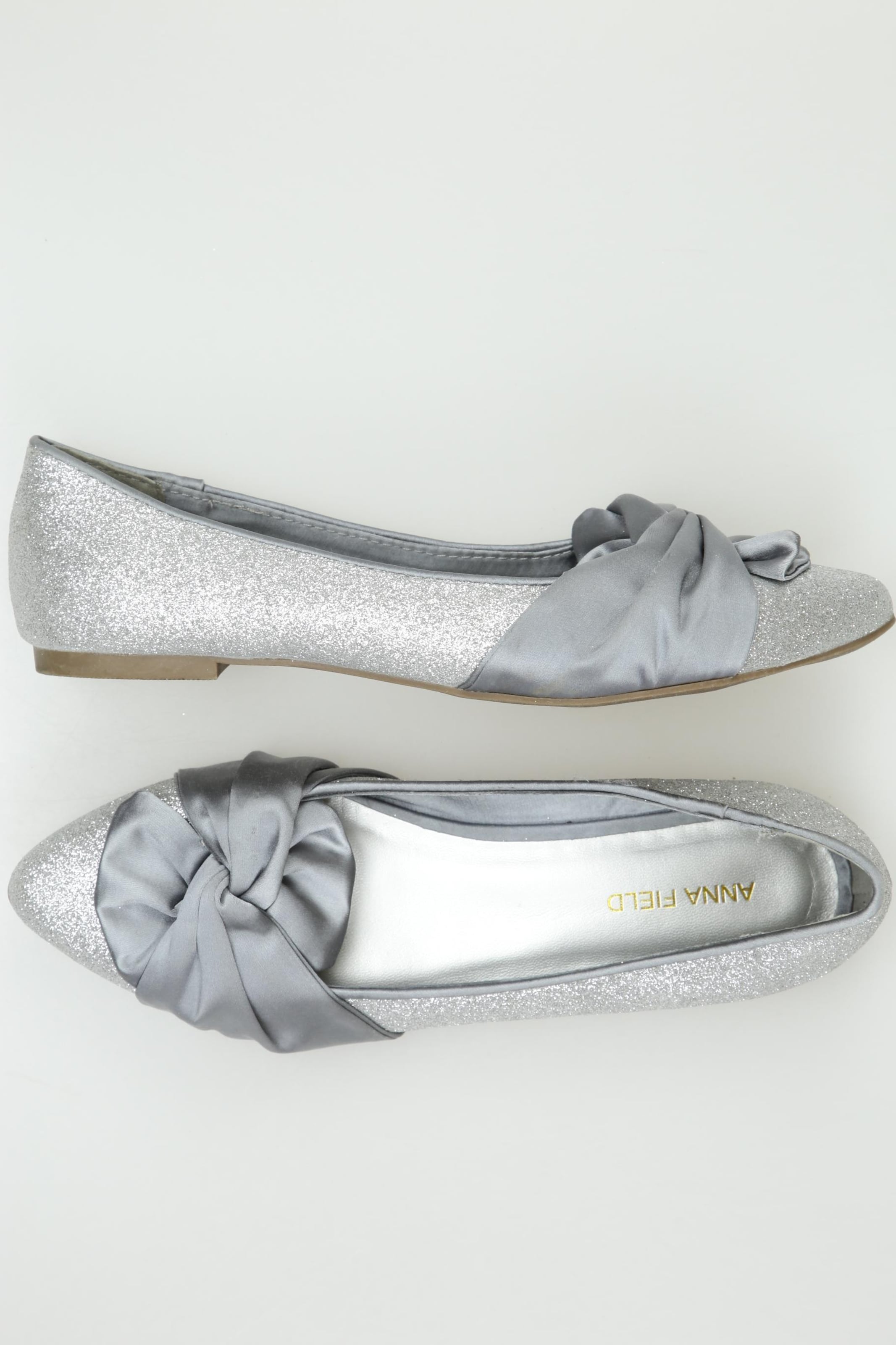 Anna Field Flats & Loafers in 37 in Silver: front