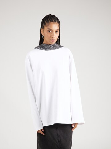 WEEKDAY Oversized Shirt in White: front