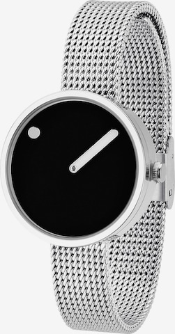 Picto Analog Watch in Silver: front