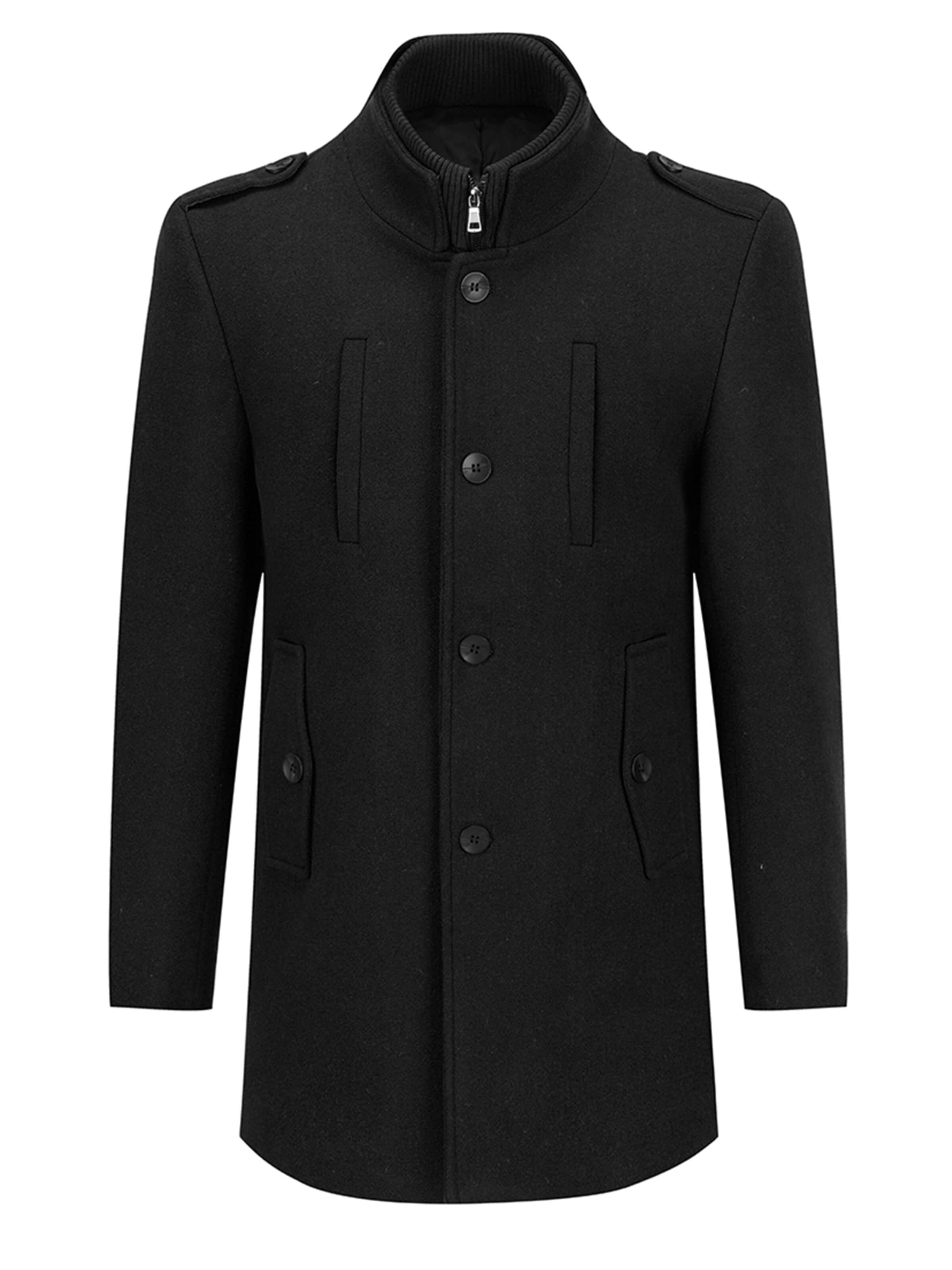 ALLTHEMEN Winter Coat 'Winterruhe' in Black: front