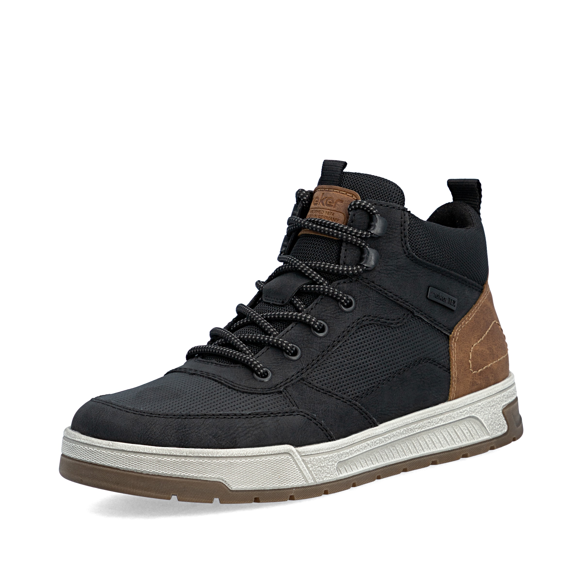 Sneaker alta di Rieker in nero: frontale