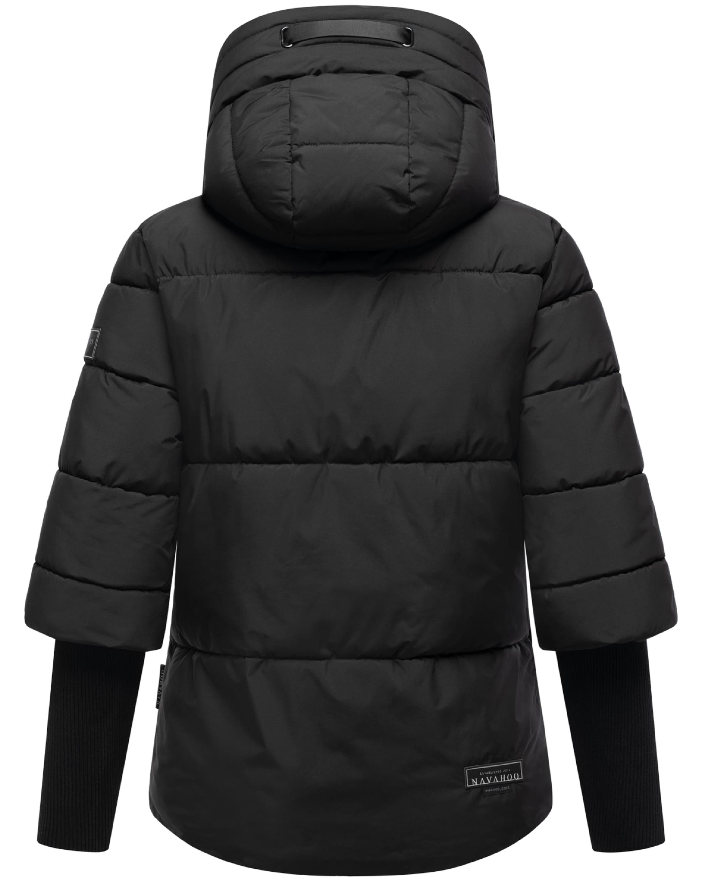 NAVAHOO Wintrjacke 'Lotusherz XIV' in Schwarz