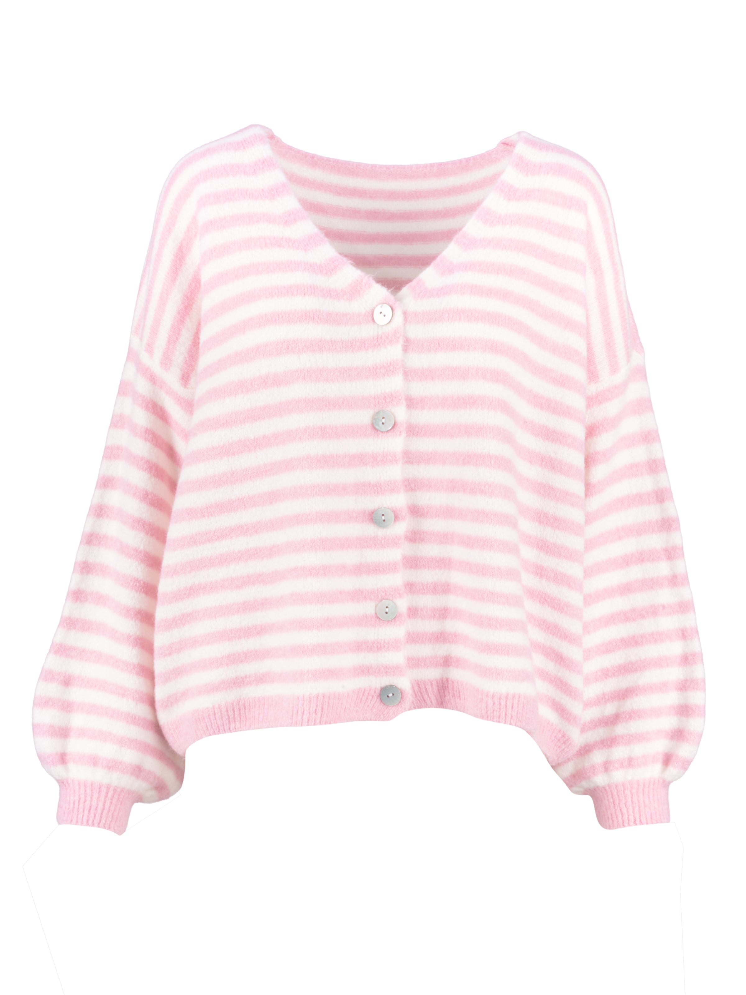 Seasons of April Knit cardigan 'Candy' in Rose / White, Item view