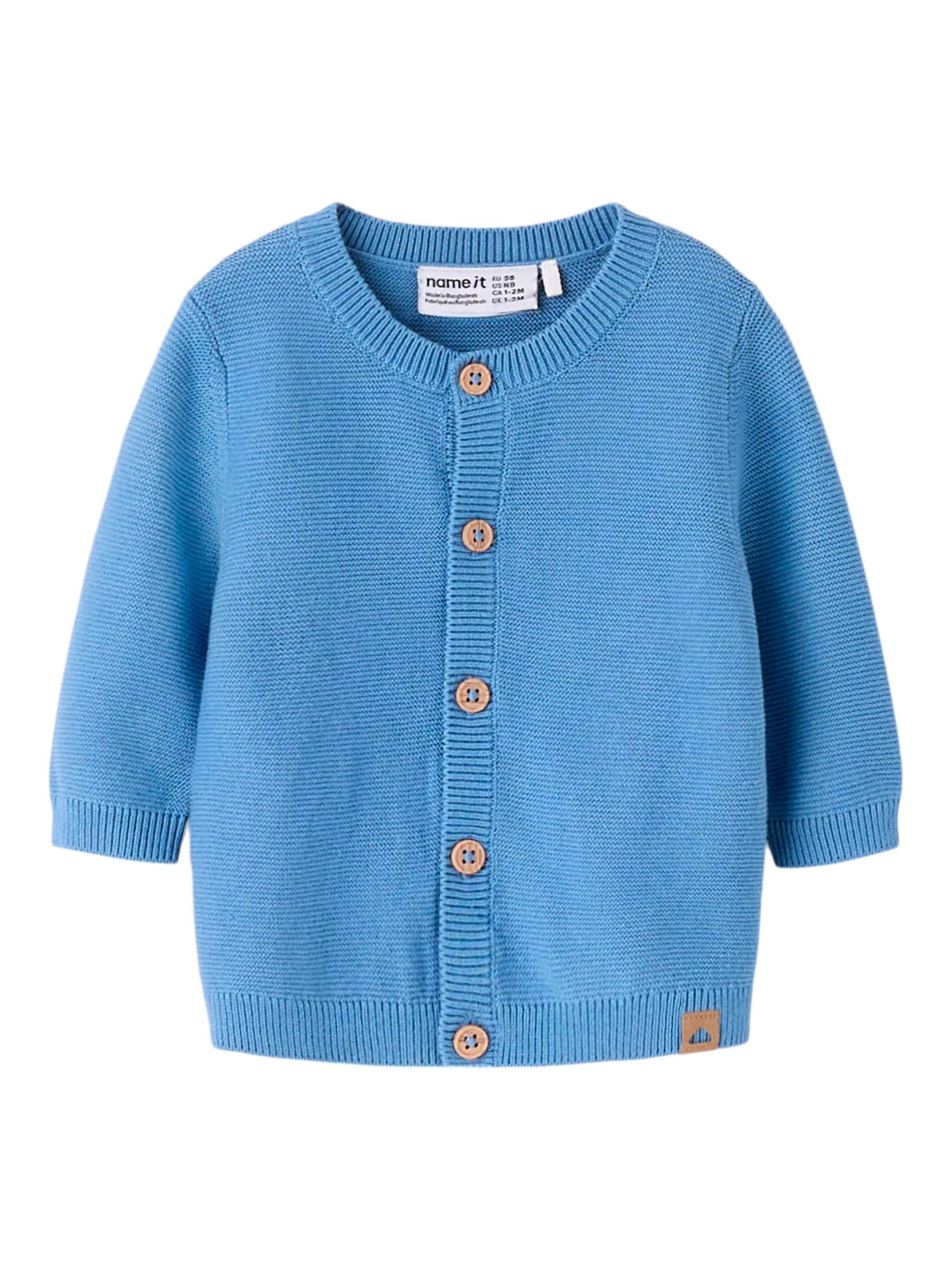 NAME IT Gebreid vest in Blauw: voorkant