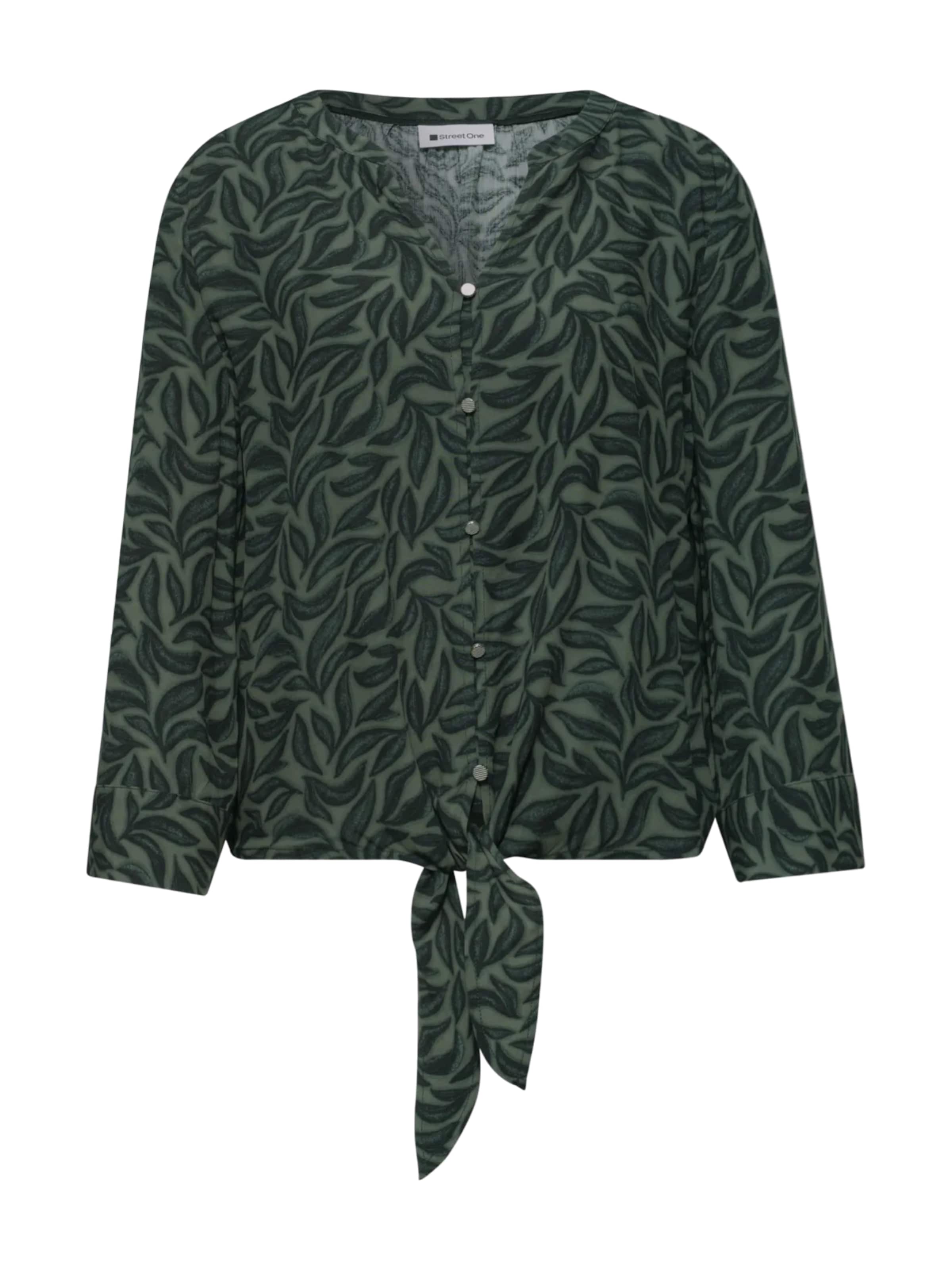 Camicia da donna 'Splitneck w knot detail AOP 346643' di STREET ONE in verde