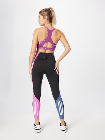 ADIDAS SPORTSWEAR - Skinny Calças de desporto 'Own The Run Colorblock' em preto