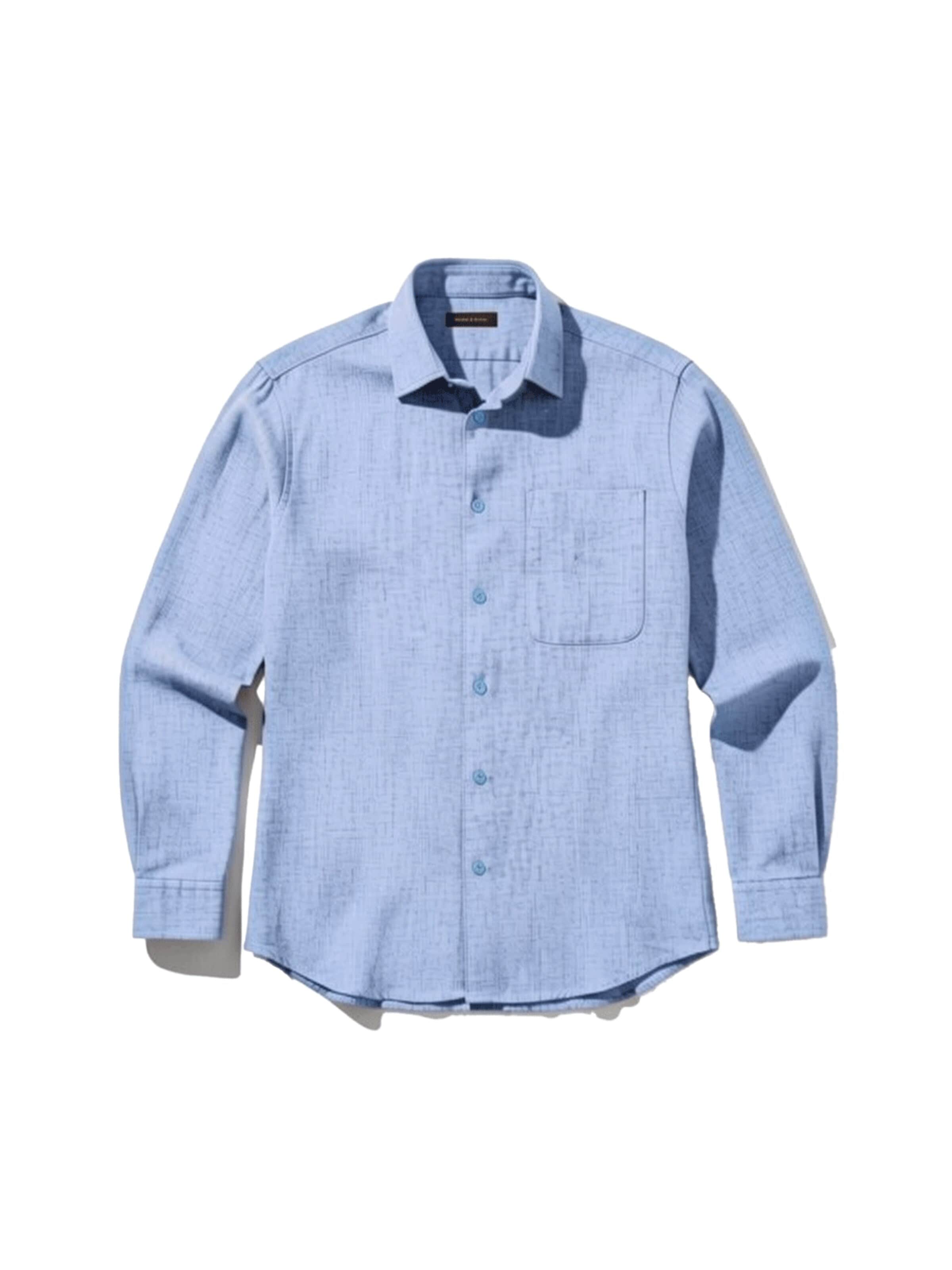 Kleidermafia Skjorte 'Regular Fit Cotton Pocket Shirt - Blue' i S i blå, Produktvisning