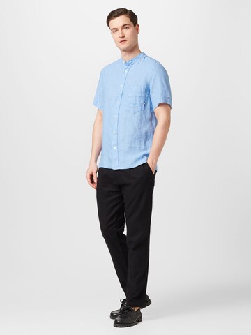 TOMMY HILFIGER Regular fit Button Up Shirt 'MANDARIN' in Blue