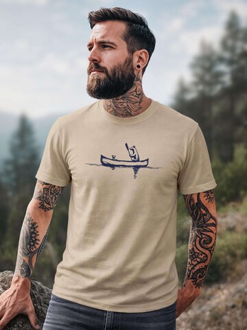 Neverless Shirt 'Bär Kanu' in Beige