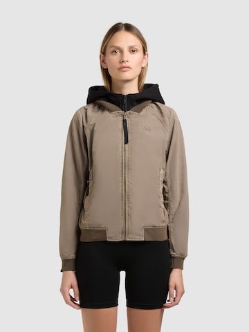 khujo Between-season jacket 'MEETS 2IN1' in Brown: front