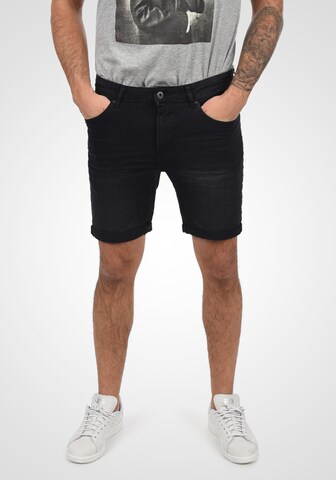 !Solid Regular Jeansshorts 5-Pocket in Schwarz: predná strana