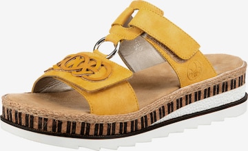 Rieker Mules in Yellow: front