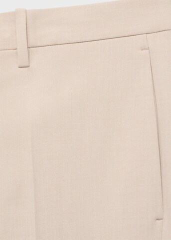 MANGO MAN Regular Pleated Pants 'Paris' in Beige