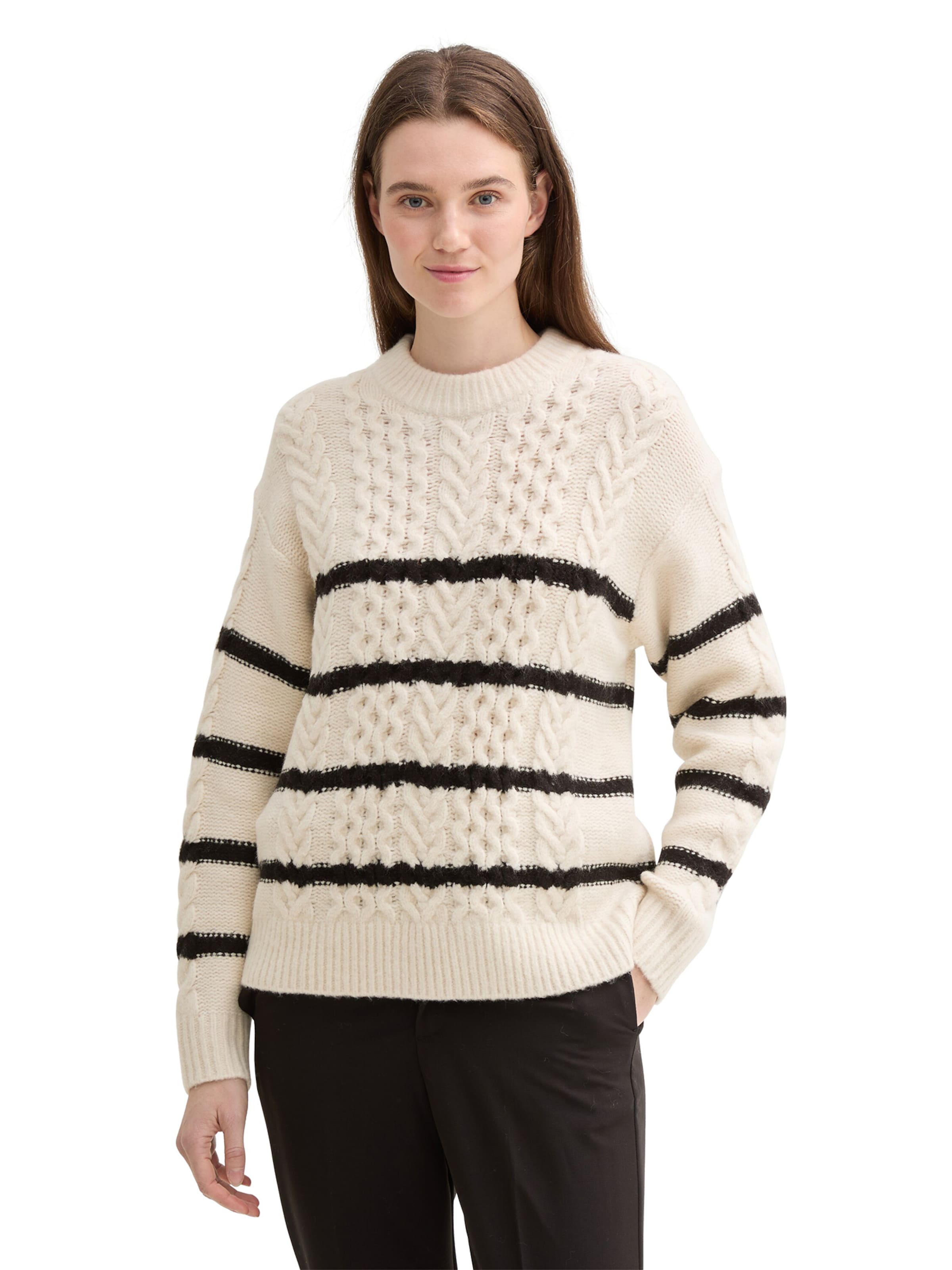 TOM TAILOR DENIM Pullover in Beige: Vorderseite