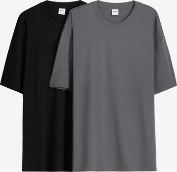 T-Shirt Bershka en gris : devant