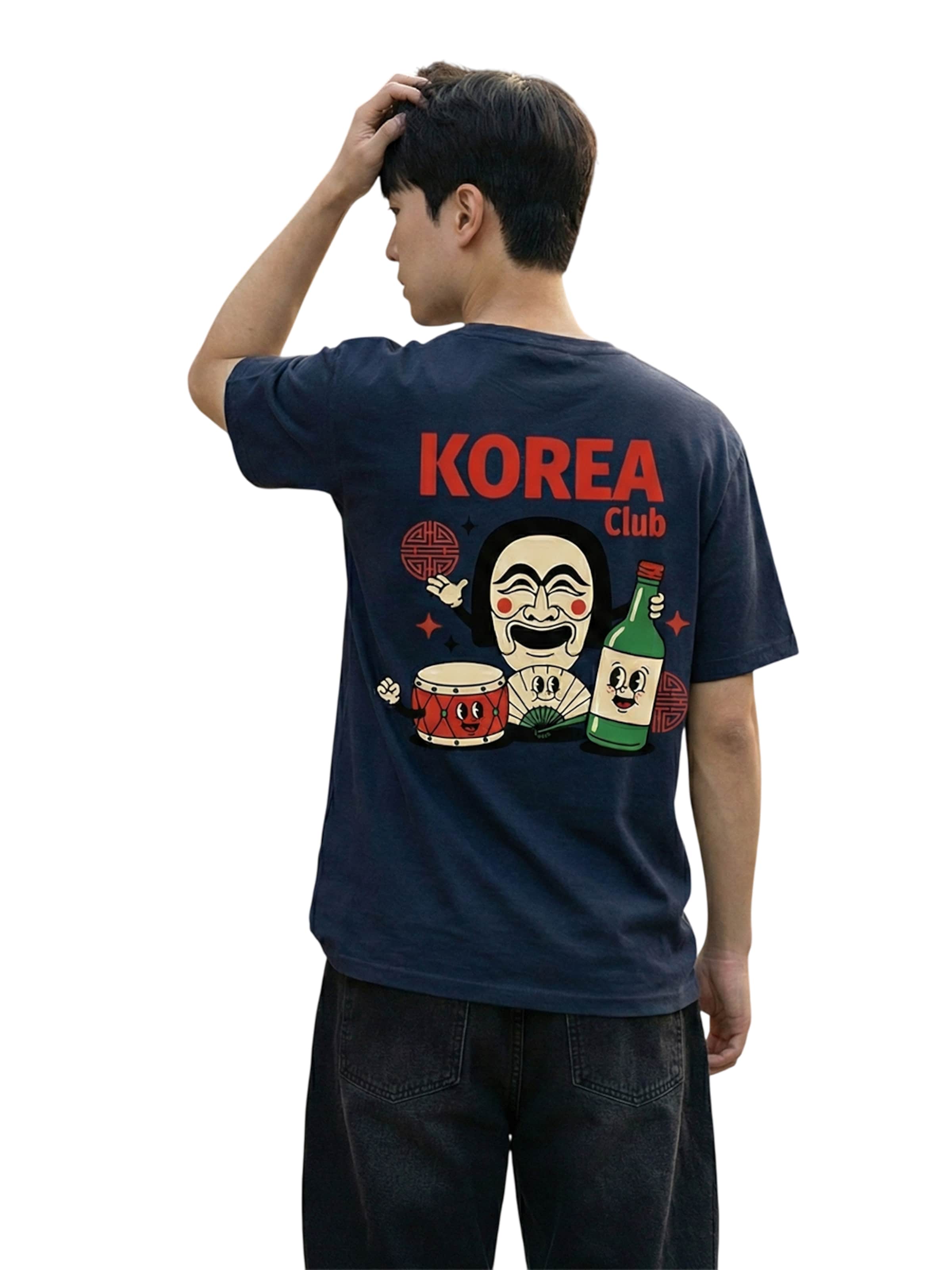 RoamLikeSummer Shirt 'Korea Club'‌‌‌‌‌‌‌‌‌‌ in Schwarz: Vorderseite