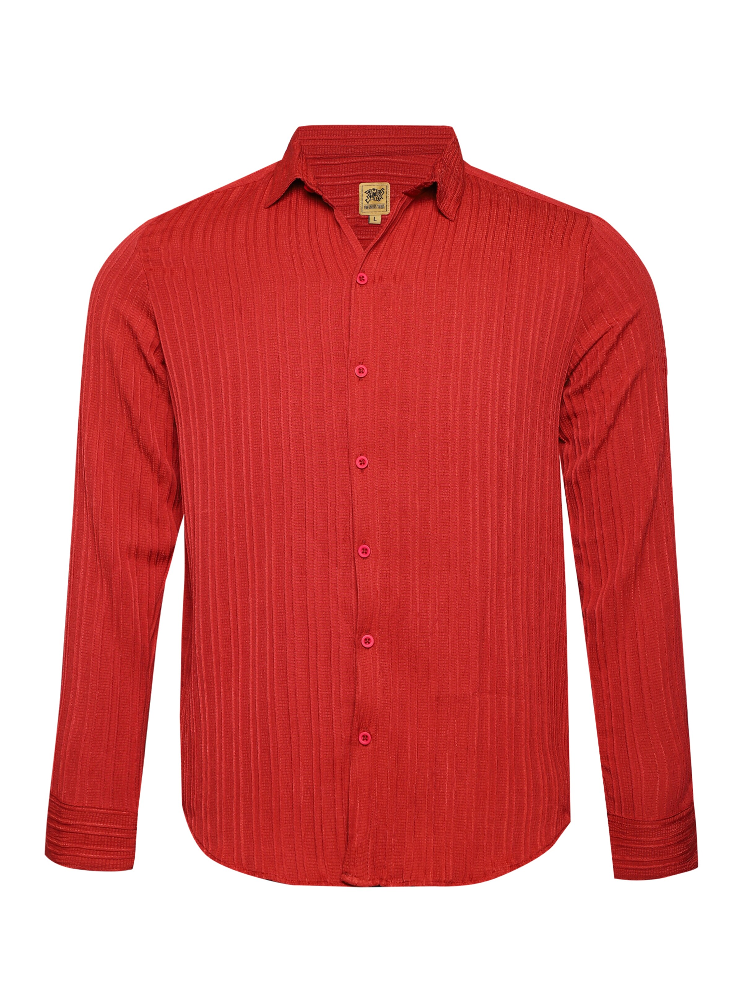 Campus Sutra Regular fit Button Up Shirt 'Theda' in Red: front