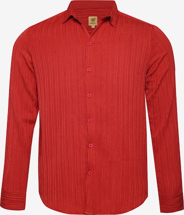 Campus SutraRegular Fit Košulja 'Theda' - crvena boja: prednji dio