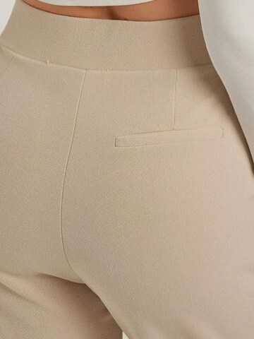 Hiccup Wide leg Pleat-Front Pants in Beige
