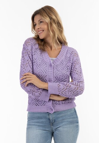 Usha Knit cardigan in Purple: front