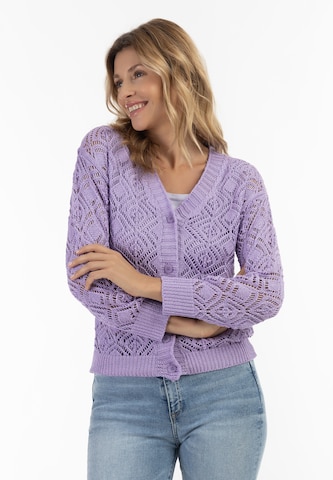 Cardigan Usha en violet : devant