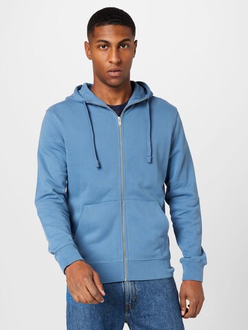 ARMEDANGELS Zip-Up Hoodie 'Gaston' in Blue: front