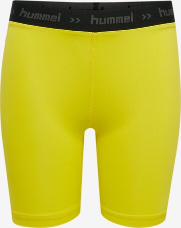 Hummel Skinny Sportbroek in Geel: voorkant